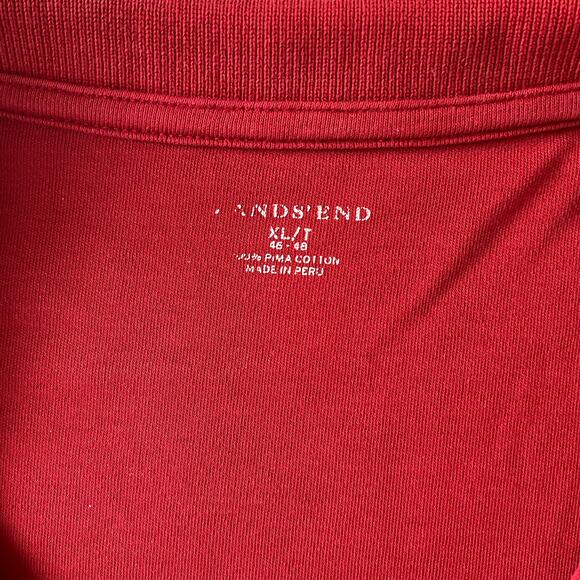 Land’s End Men’s Long Sleeve Polo Shirt Size XL (46-48) / Tall, Red - Picture 6 of 8